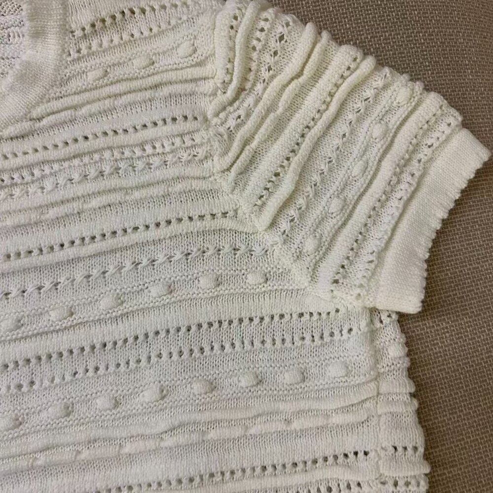 ✨ SALE EUC Sezane Leon Jumper Small Ecru Ivory French Knit Top - Picture 5 of 9